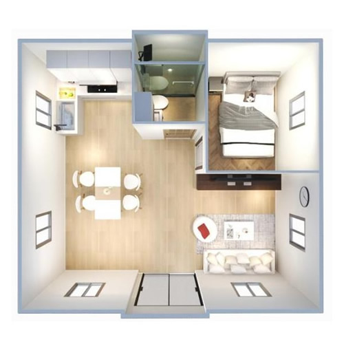 One bedroom One bathroom