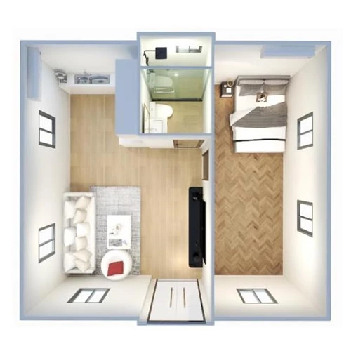 One bedroom One bathroom