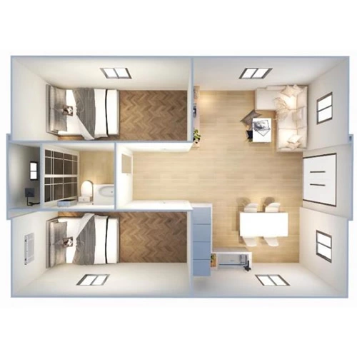 Two bedrooms One bathroom