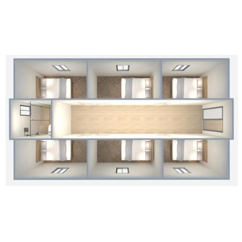 Six bedrooms One bathroom