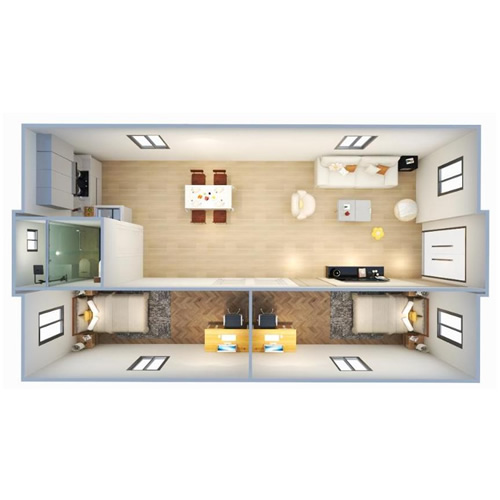 Two bedrooms One bathroom