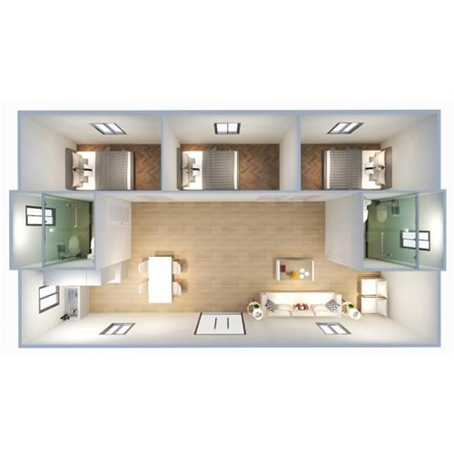 Three bedrooms One bathroom